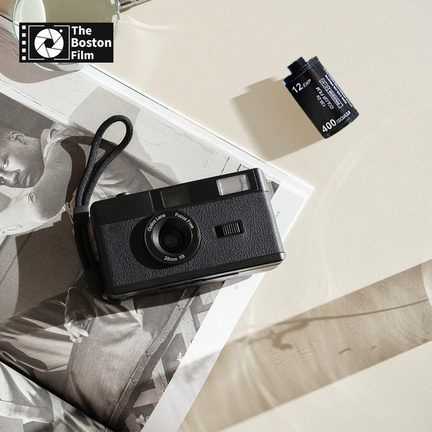 The Boston Film H36 日式復古閃光燈底片相機 即贈波士頓彩色底片 ISO400 12張 乙盒 - 漆黑
