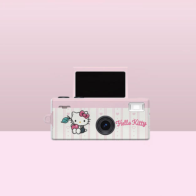 【YASHICA日本雅西卡 × Hello Kitty】聯名Funtastic趣味鑰匙圈迷你數位相機 - 櫻桃Hello Kitty