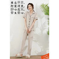 竹纖維女款短袖長褲家居套裝_2