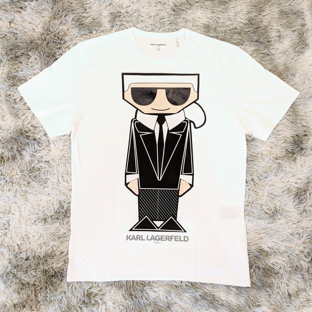 Karl 老佛爺 大logo 雙面 白色短T