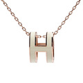 Hermès 奶茶金項鍊 白玫瑰金項鍊_1