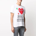 川久保玲Comm desPLAY系列白色爱心logo印花T恤_1