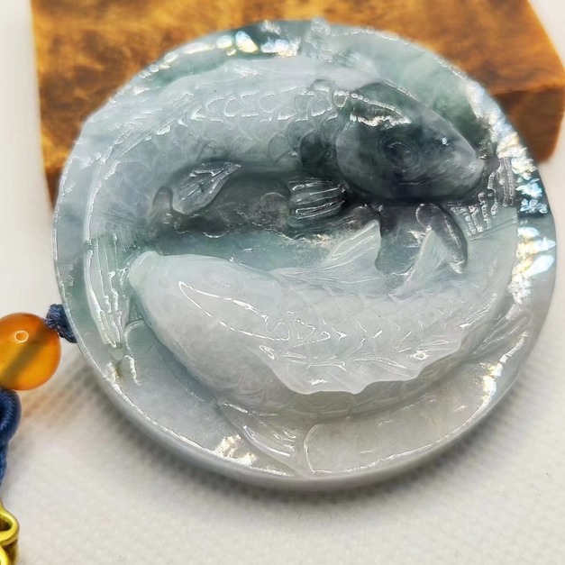 天然緬甸翡翠A貨 魚墜飾