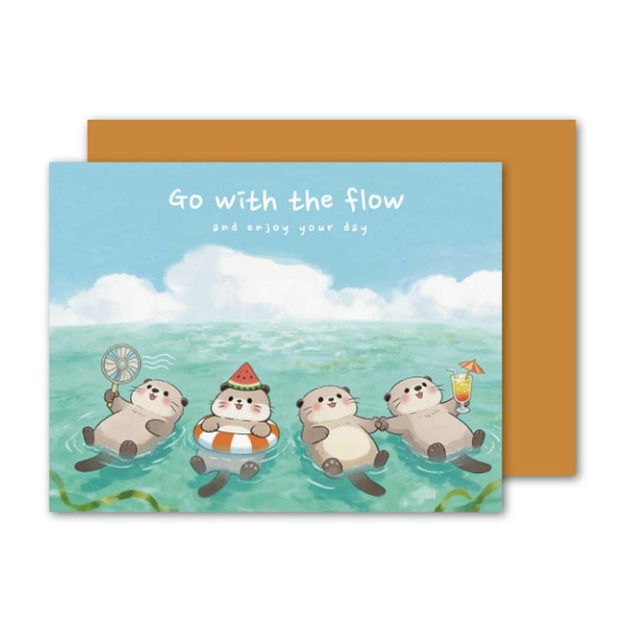 B68獺們的夏日派對【萬用生日卡/新品到貨】