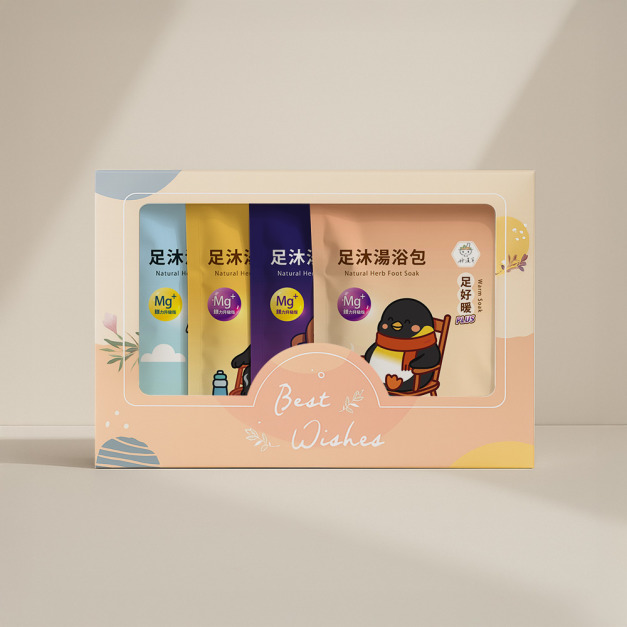 足沐湯浴包PLUS-鎂好足浴系列禮盒組(四款各一袋)