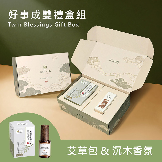 【好事成雙禮盒】好室淨境噴霧-沉木祈定&艾草淨身平安包7入盒裝