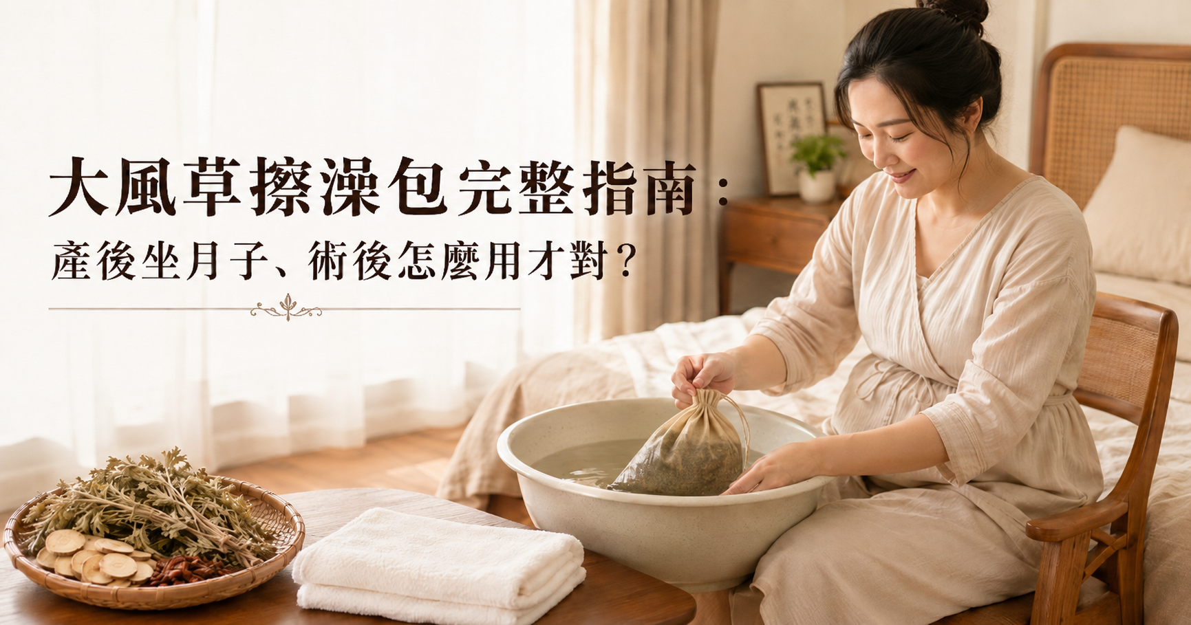 大風草擦澡步驟圖解：水溫、頻率、40天時程與草本組合全收錄｜好漢草
