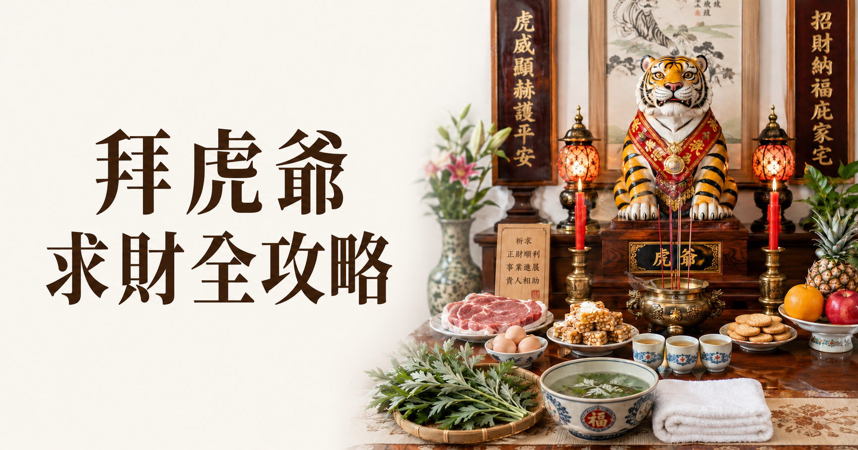  拜虎爺求財全攻略：供品清單、祭拜流程、要說什麼＋拜前淨身儀式一次搞懂｜好漢草