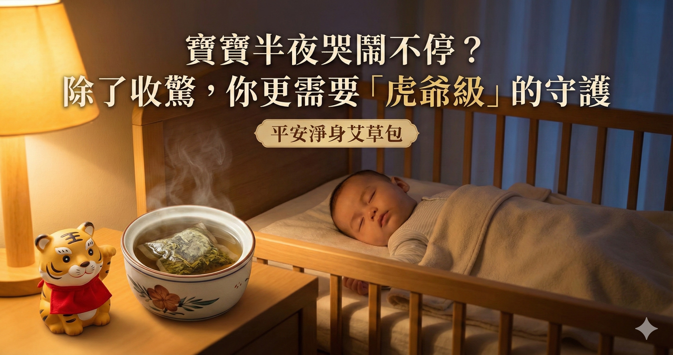 寶寶半夜哭鬧不停?除了收驚,你更需要「虎爺級」的守護:結合艾草淨化與儀式安撫的科學育兒術
