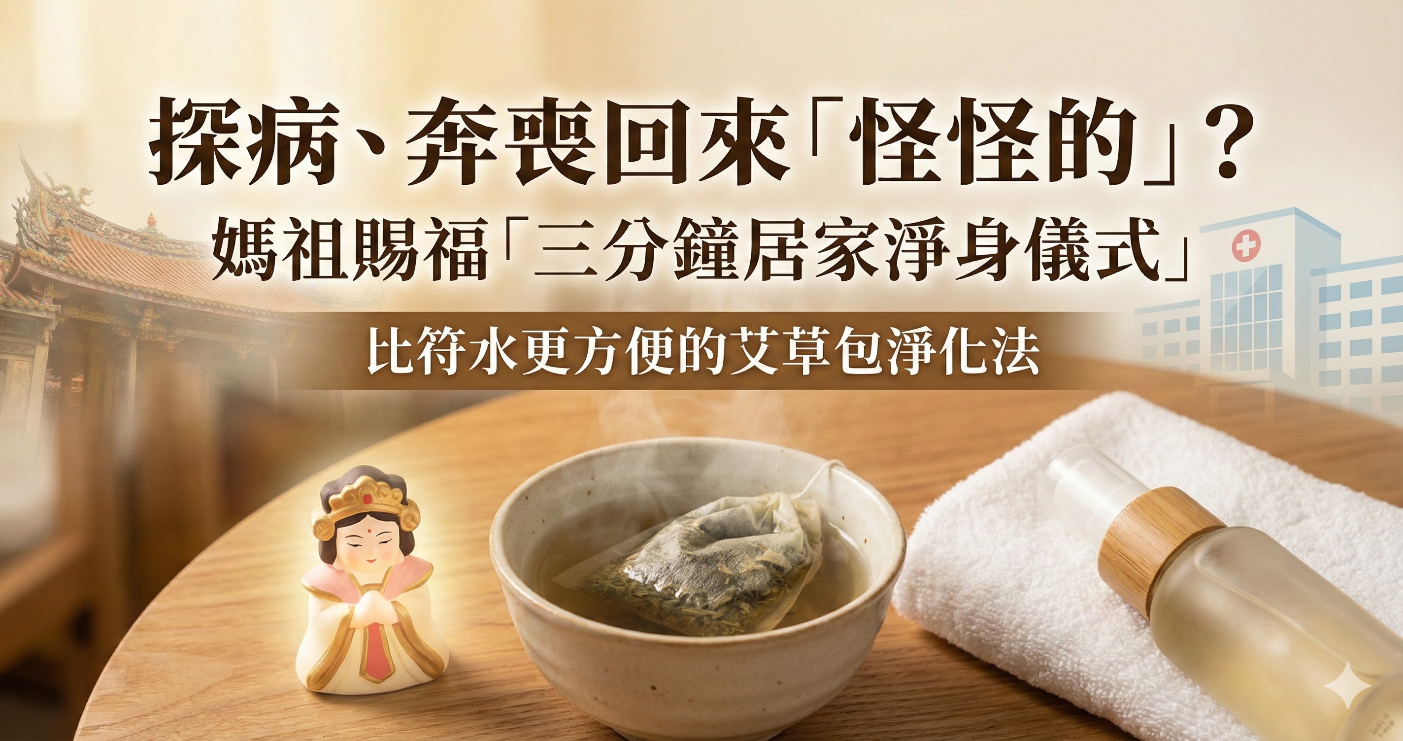 探病、奔喪回來覺得「怪怪的」?媽祖賜福的「三分鐘居家淨身儀式」:比符水更方便的好漢草艾草包潔淨法