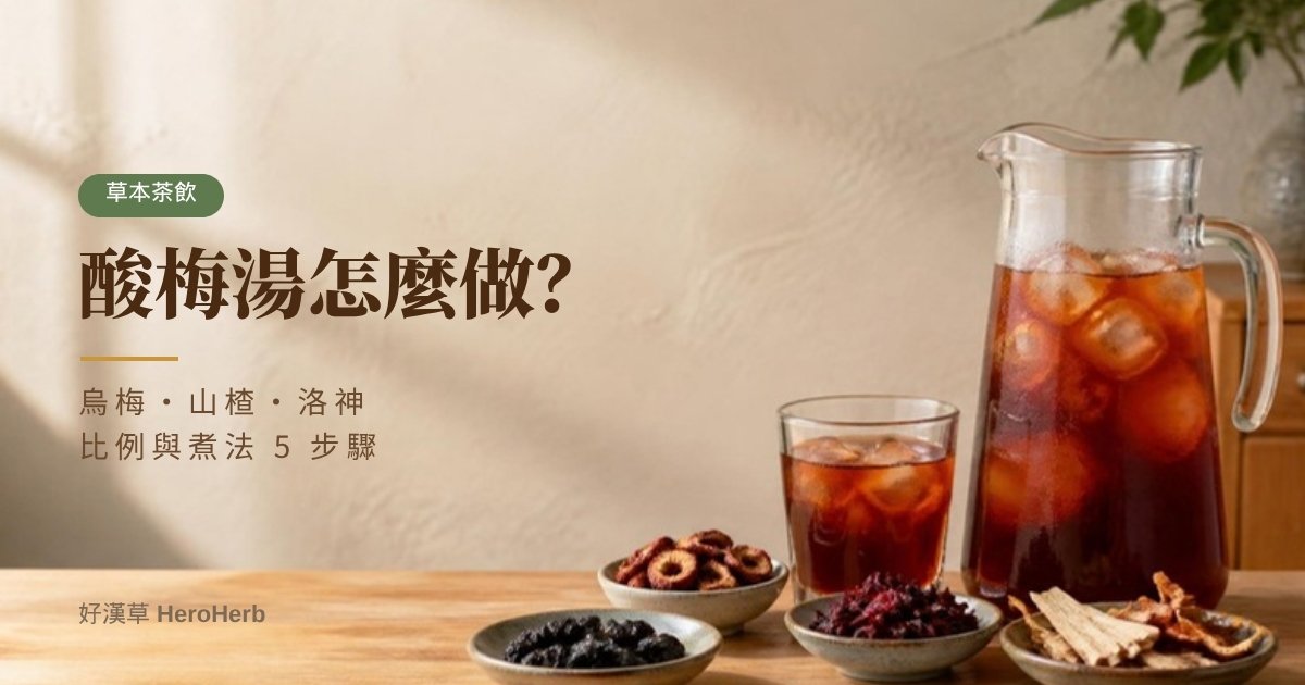 酸梅湯怎麼做？烏梅、山楂、洛神比例與煮法 5 步驟｜好漢草