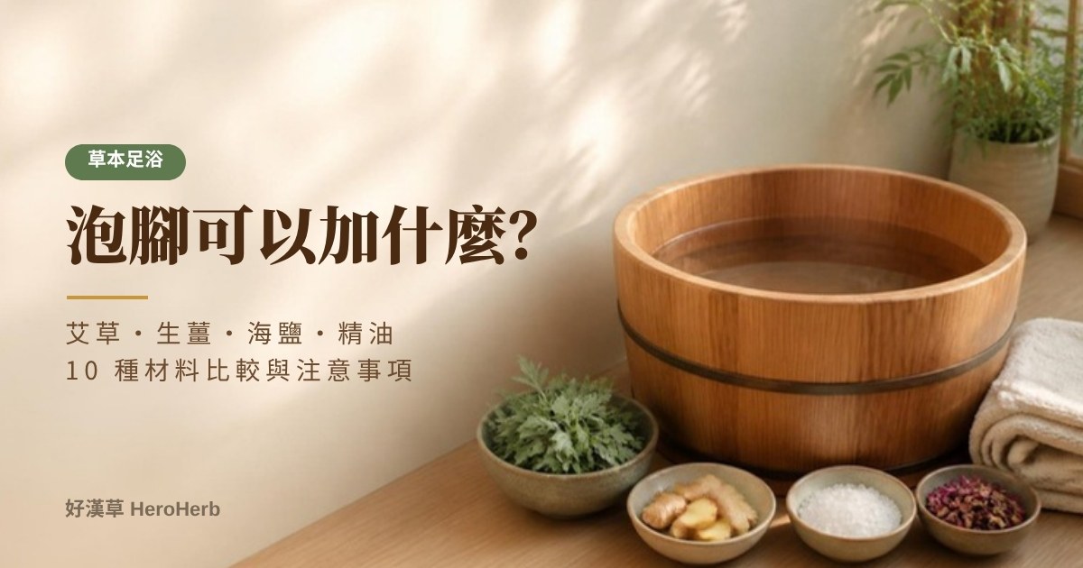 泡腳可以加什麼？艾草、生薑、鹽、精油等 10 種材料比較與注意事項｜好漢草