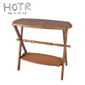 【HOTR】知足 戶外雙層置物架/戶外露營咖啡桌/多功能露營支架/實木/防水/收納