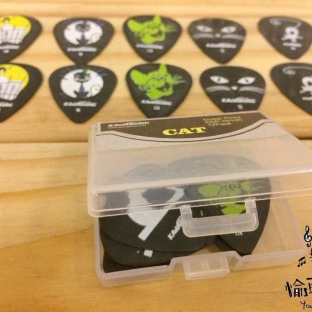 ♪ Your Music 愉耳樂器 ♪KAVABORG 貓咪 盒裝 吉他匹克 12片裝 CAT附收納盒