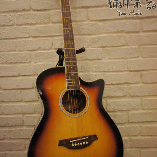 ♪ Your Music 愉耳樂器 ♪ MONKCUSTOM 亮光煙燻漸層色缺角民謠吉他