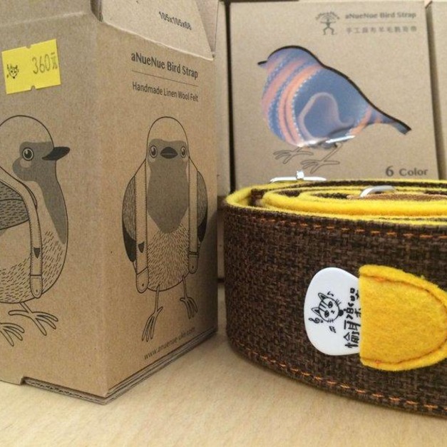 ♪Your Music 愉耳樂器♪aNueNue Bird Strap 鳥吉他背帶手工麻布羊毛氈吉他烏克麗麗背帶 杏黃