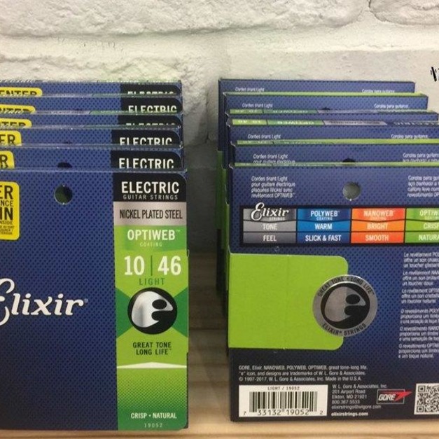 ♪ YOUR MUSIC 愉耳樂器 ♪ ELIXIR OPTIWEB 超薄包覆 10-46 電吉他弦(19052)-單包販售