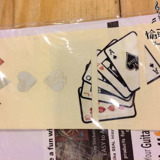 ♪ Your Music 愉耳樂器 ♪ 日本白珍珠貝 Poker 撲克牌 民謠吉他 電吉他 指板貼紙