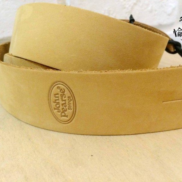 ♪ Your Music 愉耳樂器♪ John Pearse 真皮肩帶 Skinny系列 米色 麂皮吉他烏克麗麗