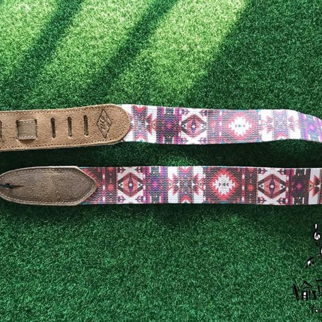 ♪ Your Music 愉耳樂器♪美國製 LM 麂皮拼布背帶吉他背帶 southwest print SW-8
