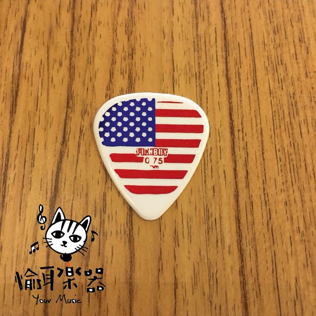 ♪Your Music 愉耳樂器♪PICKBOY 滿版美國國旗pick 吉他 烏克麗麗匹0.75mm