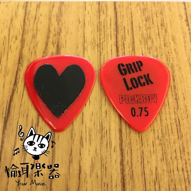 ♪Your Music 愉耳樂器♪PICKBOY 紅底立體愛心 英文字樣pick 吉他 烏克麗麗匹克0.75mm