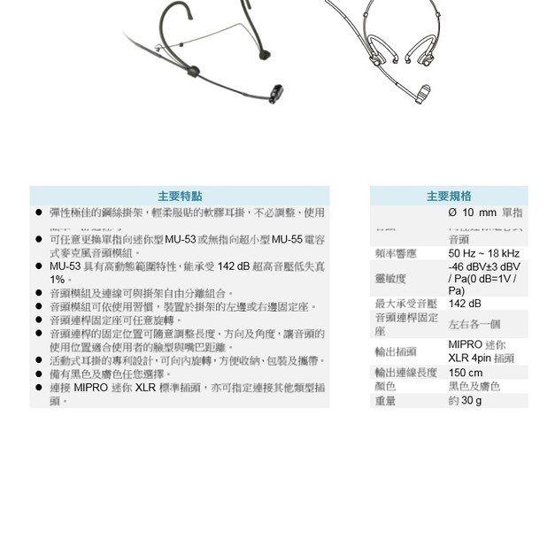♪ Your Music 愉耳樂器♪ MIPRO ACT-32T + MU-53HN(HNS)嘉強電子 配戴發射器