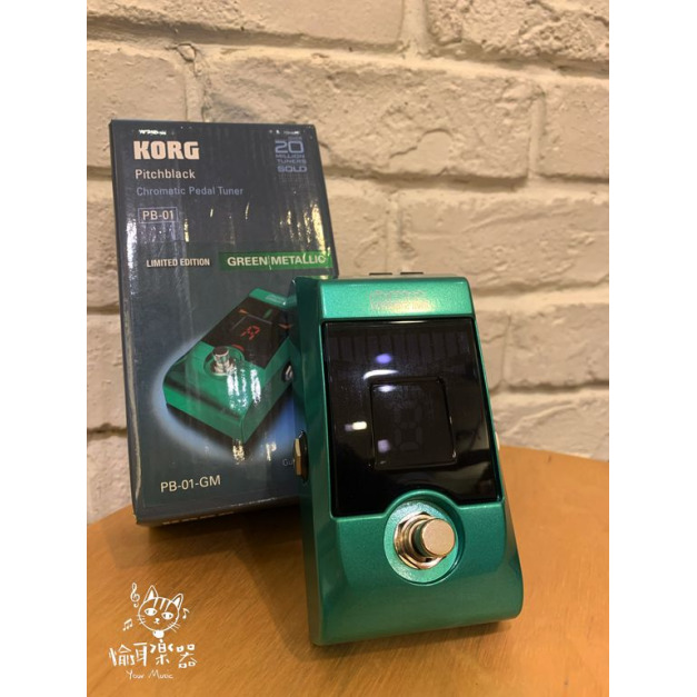 ♪Your Music愉耳樂器♪免運日本限定款KORG PB-01 金屬綠 踏板式半音階調音器