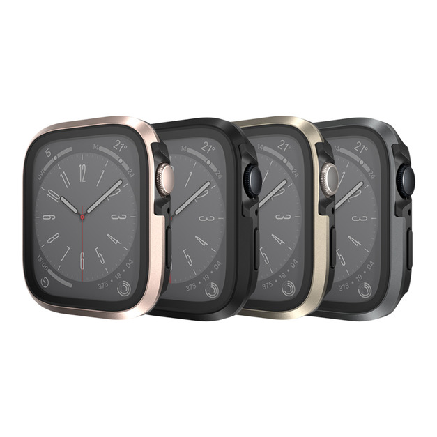 MAGEASY Apple Watch Modern Hybrid 9H 鋼化玻璃鋁合金手錶保護殼(41/45/49mm)