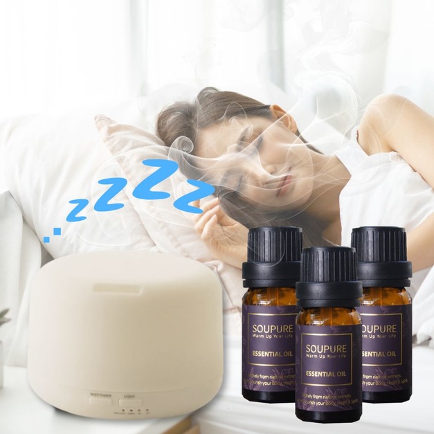  放鬆好好睡一覺  晚安好眠天然精油組3入組 +超音波水氧機
