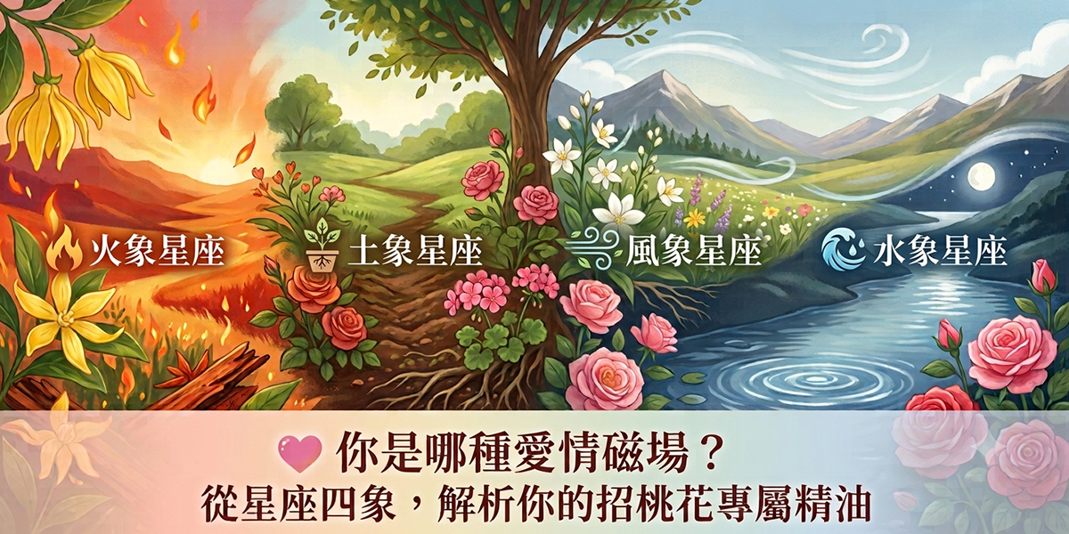 【心理測驗】你是哪種愛情磁場？從星座四象，解析你的招桃花專屬精油